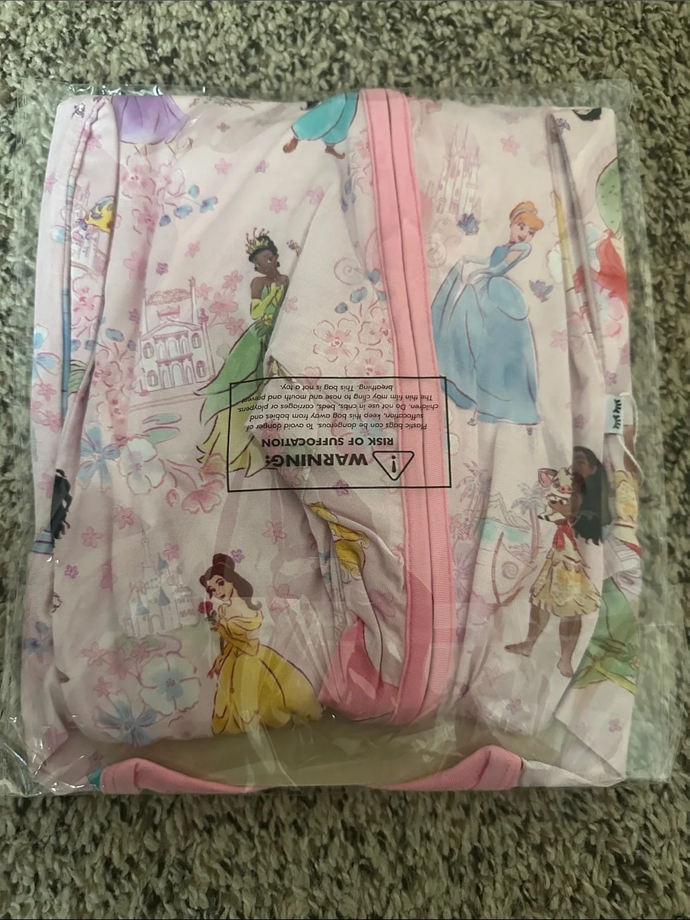 NWT NIP Little Sleepies Disney Princess Garden Zippy 6-12m